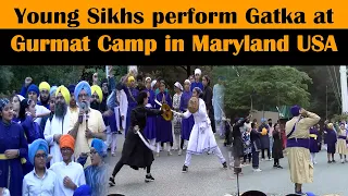 Young Sikhs perform Gatka at Gurmat Camp in Maryland USA